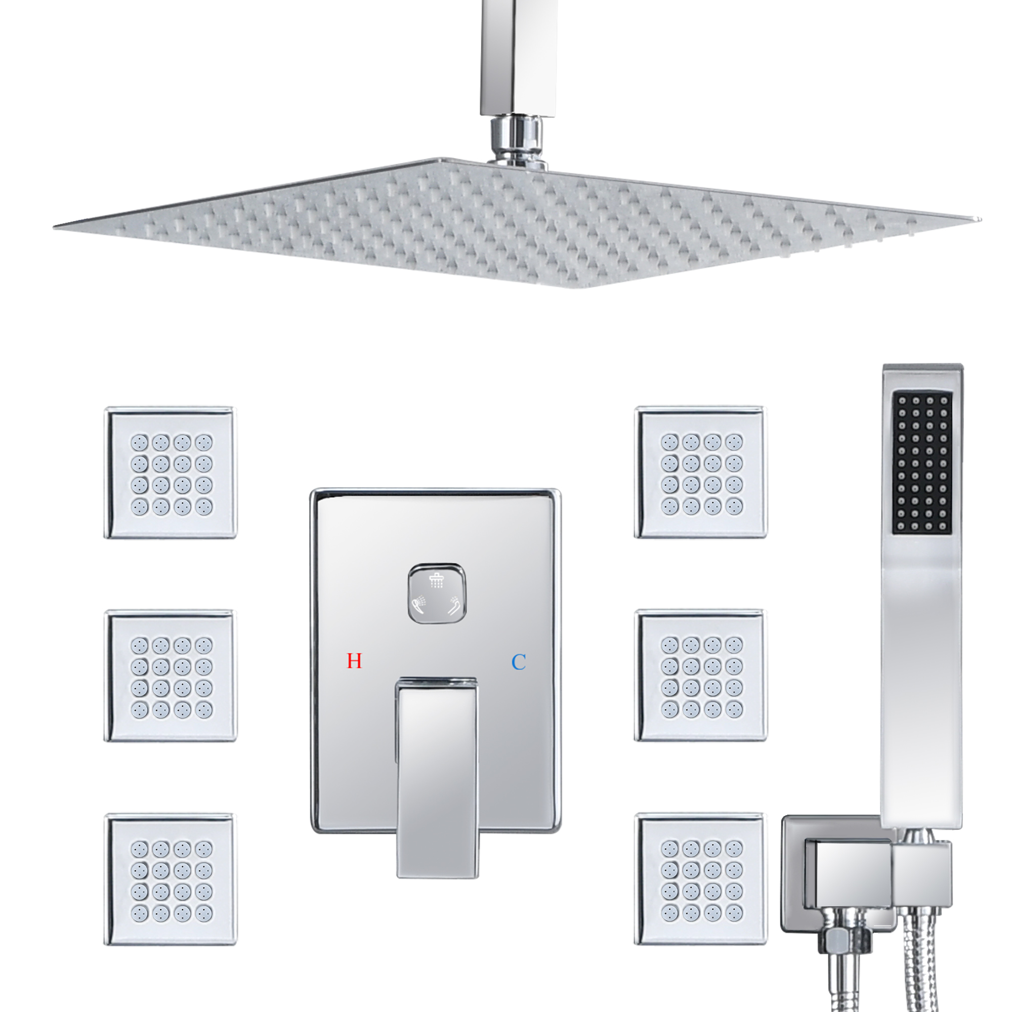 ALFI brand AB3001PC Polished Chrome Shower Valve Mixer with Rounded