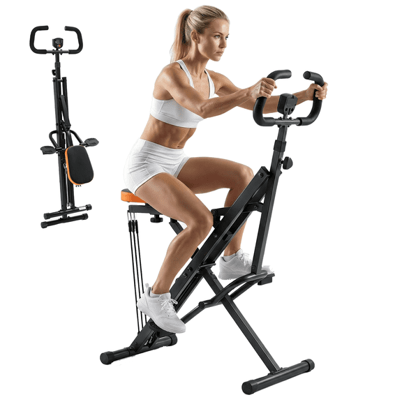 Full-Body Squat Machine with Deep Squat & Rowing Modes, 330 lbs Capacity Adjustable Resistance Foldable Fitness Equipment for Women Home Gym