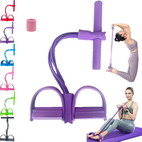 Full Body Toning Exercise Band, 21 Fitness Resistance Bands-4 Tube Pedal Ankle Puller