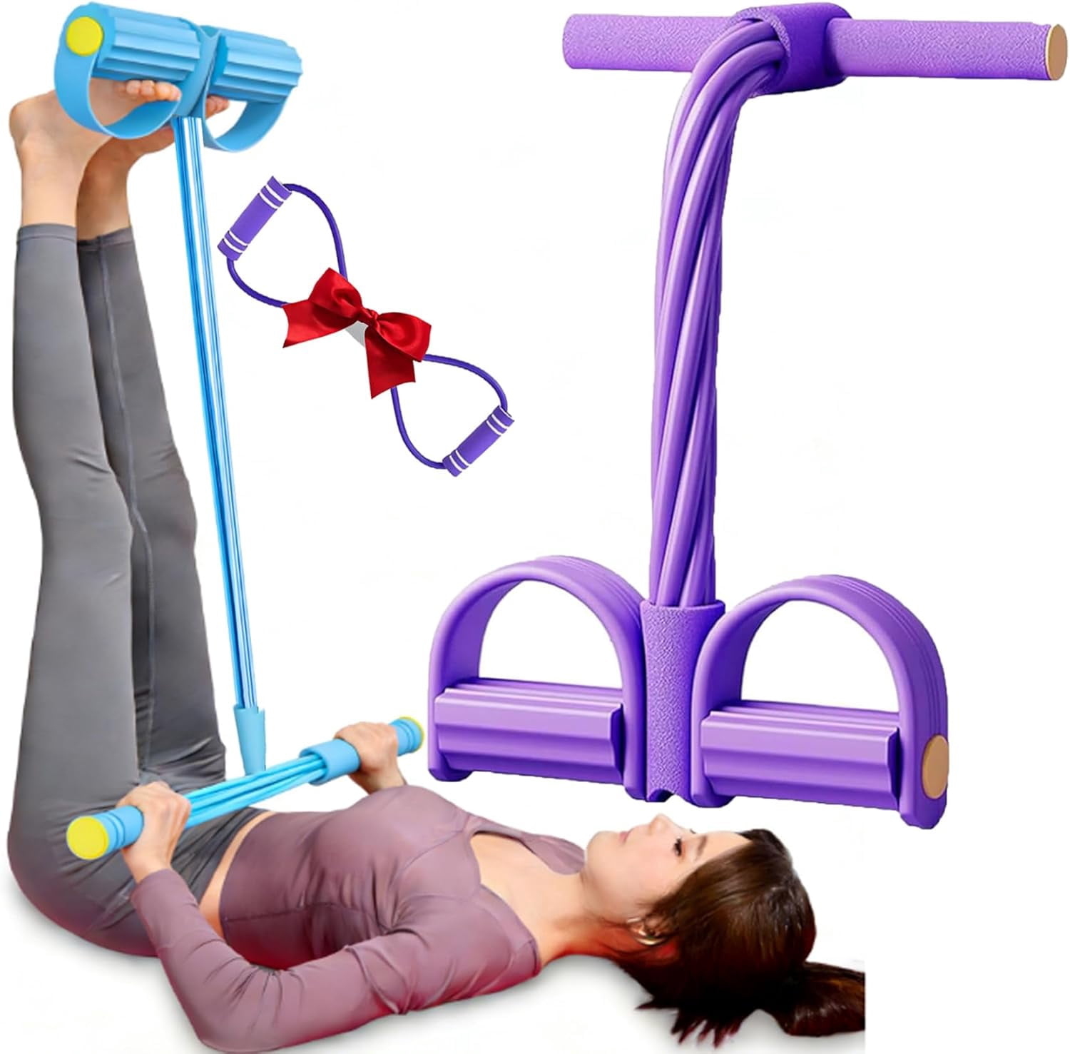 Full Body Toning Exercise Band, 6-Tube Pedal Resistance Band for Home ...
