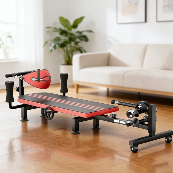 Full Body Traction Bed, Portable Fitness Lumbar Traction Table, Home Massage Cervical & Lumbar Stretcher Bed, Back Stretcher Machine for Tension Relief and Back Decompression