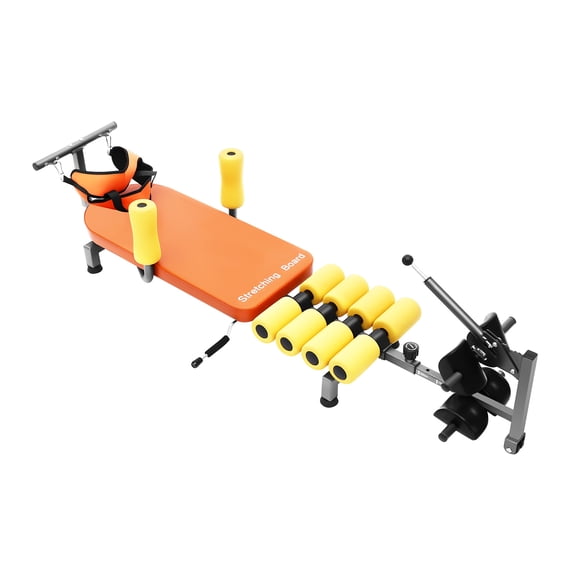 Full Body Traction Table Back Stretch Bench 130kg Capacity Adjustable 8-Position Neck & Spine Traction Bed for Pain Relief 186x35x68.5cm