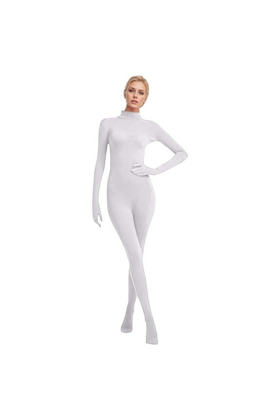 Full Body Unitard Turtleneck Spandex Footed/Footless Long Sleeve Unisex