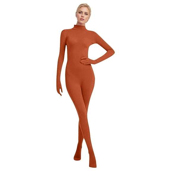 Full Body Unitard Turtleneck Spandex Footed/Footless Long Sleeve Unisex
