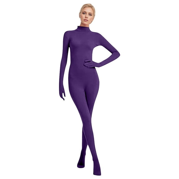 Full Body Unitard Turtleneck Spandex Footed/Footless Long Sleeve Unisex