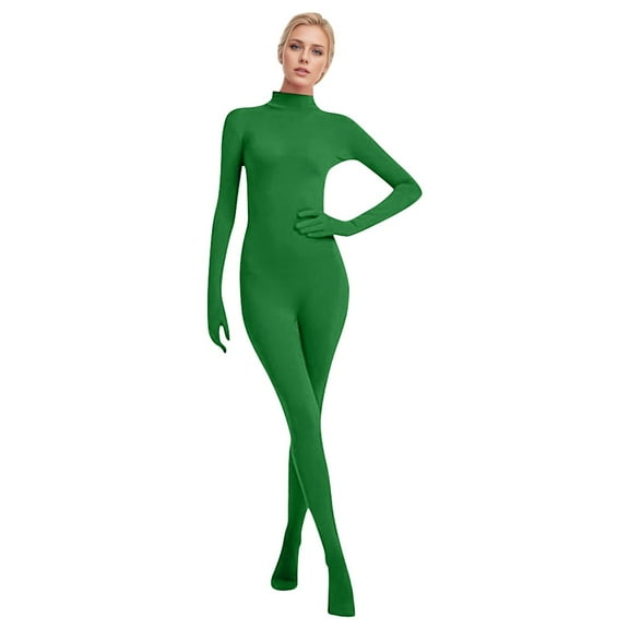Full Body Unitard Turtleneck Spandex Footed/Footless Long Sleeve Unisex