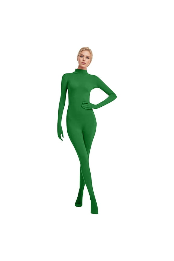 Full Body Unitard Turtleneck Spandex Footed/Footless Long Sleeve Unisex