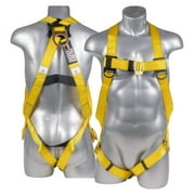 Full Body Universal Harness with 3 Point Adjustment, Back D-Ring, Pass-Thru Legs Buckles, and Fall Indicators I OSHA ANSI Roofing Tool Personal Equipment (Yellow)