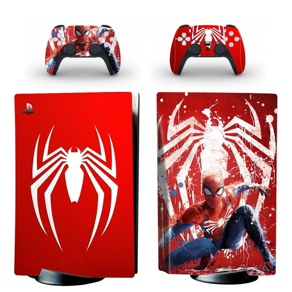 Full Body Vinyl Skin Stickers for PS5 Disc Edition Console and Controllers - Spider