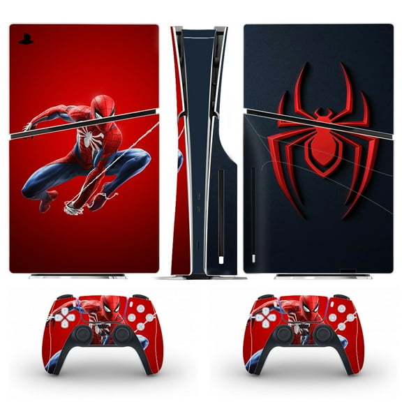 Full Body Vinyl Skin Stickers for PS5 Slim Disc Edition Console and Controllers - Spider