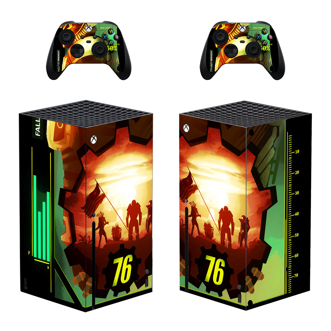 Full Body Vinyl Skin Stickers for Xbox Series X Console and Controllers ...