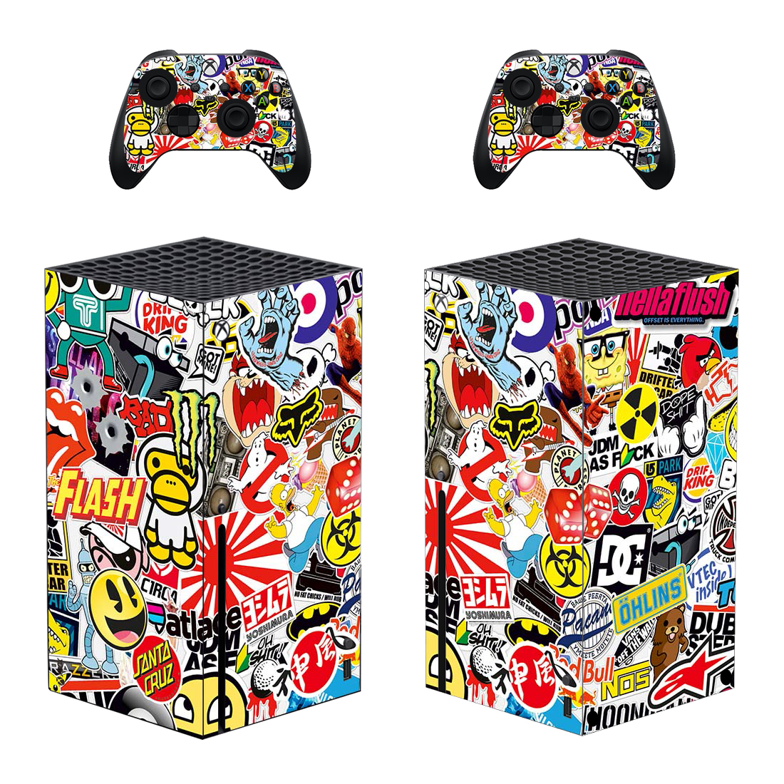 Exbox Sticker Full Body Vinyl Skin Stickers for Xbox Series X Console and Controllers ...