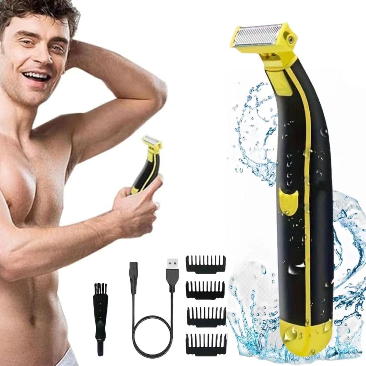 Full Body Washed Wet and Dry Shavers, Electric Razor for Men, Men's ...