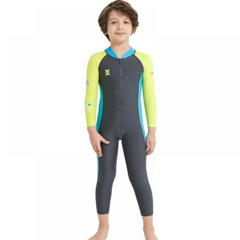 Full Body Wetsuit Kids Thermal Swimsuit One Piece Long Sleeves Child Diving Suits UV Protection Swimwear For Surfing Snorkeling Swimming