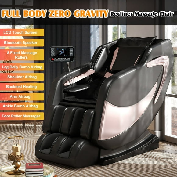 Full Body Zero Gravity Massage Chair Electric Shiatsu Recliner with Heating,8 Fixed Massage Rollers,5 Auto Modes