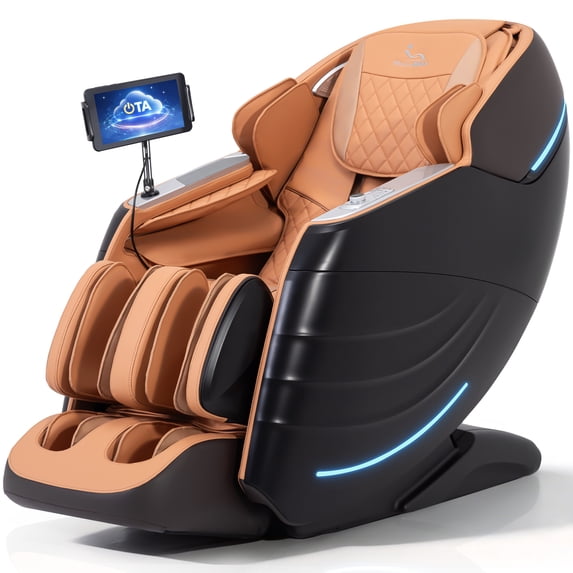 MassaMAX MD328 Massage Chair, 22 Auto Programs, with OTA Updates,Heat & Foot rollers Massage,APP Control - Brown
