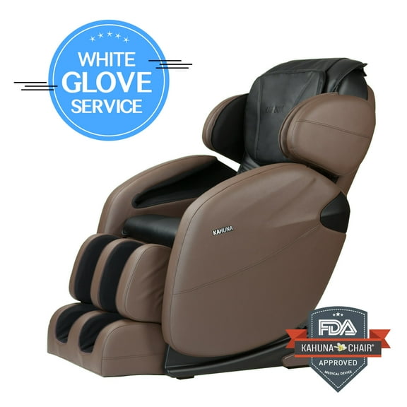 Full-Body Zero Gravity Space Saving L-Track Kahuna Massage Chair Recliner LM6800 with heating therapy Brown