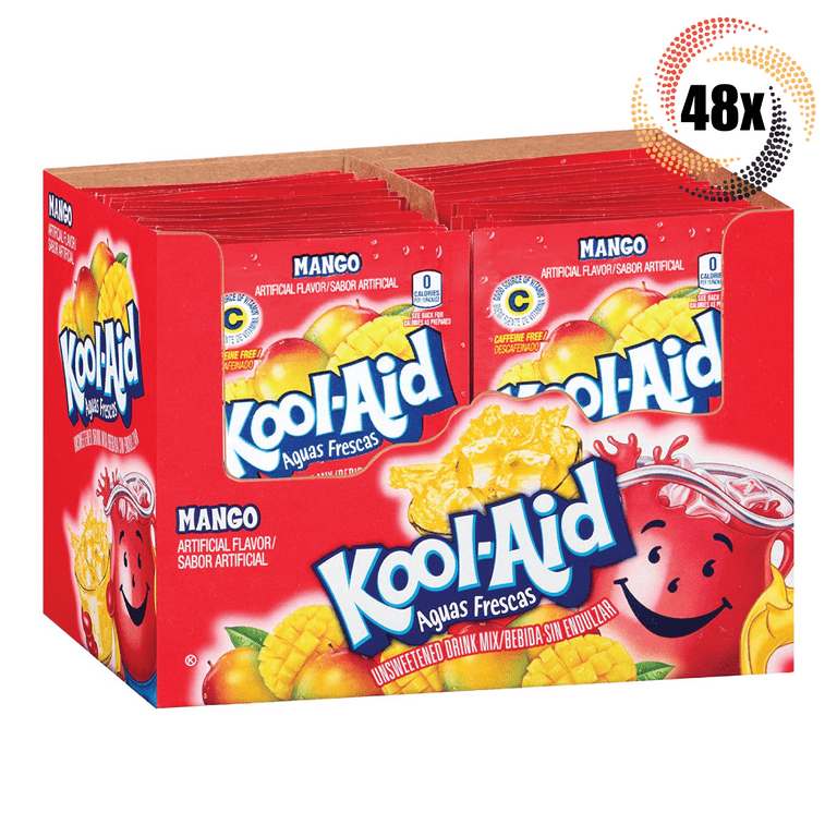 Full Box 48x Packets Kool-Aid Mango Flavor Soft Drink Mix