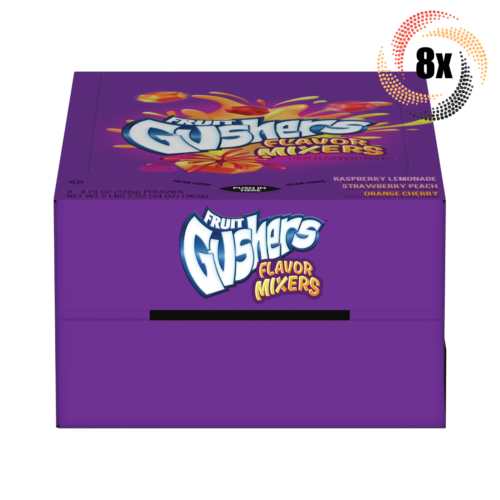 Full Box 8x Bags Gushers Flavor Mixers Fruit Flavored Snacks - 3 Flavor ...