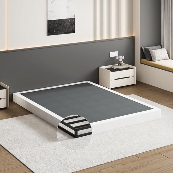 Full Box Spring 5 Inch Box Spring for Full Bed, 3000lbs Heavy Duty Metal Mattress Foundation Support with Easy Clean Fabric Cover,Non-Slip/Easy Assembly/No Noise