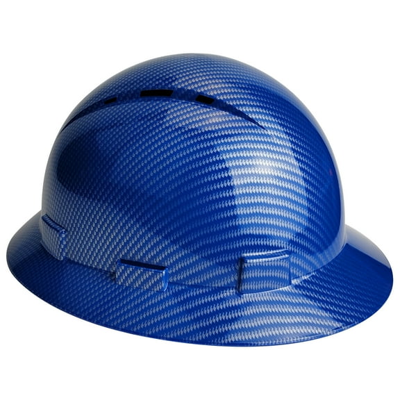 Full Brim Hard Hat - OSHA Safety Helmet Durable Lightweight Carbon Fiber Hard Hat, 6-Point Ratchet Suspension Protective Gear for Men and Women