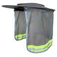thumbnail image 1 of Full‑Brim Hard Hat Sun Shade with Breathable Mesh Cape & Neck Gaiter, High‑Visibility Reflective Strips Sun Shield Visor, UV‑Protection Summer Outdoor Safety Accessory for Construction Workers, 1 of 9