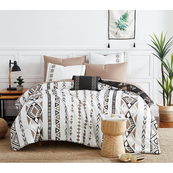 Brown Full Size 7-Piece Bed In A Bag Bedding Set For All Seasons