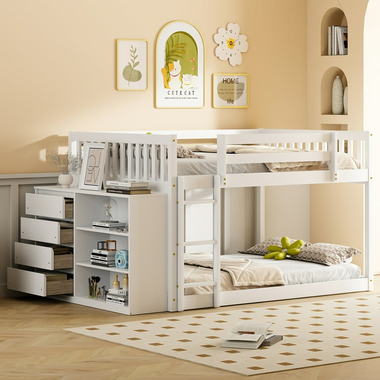 White bunk bed frame sales