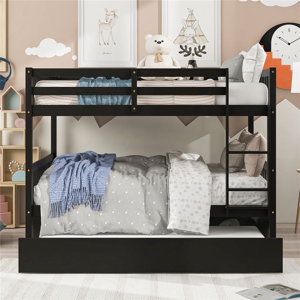 Full Bunk Beds for Kids, SEGMART Espresso Full over Full Bunk Bed with