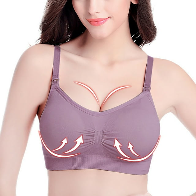 Full Bust Seamless Nursing,ButtonFree Bra Wireless Sleep Bra with Bra