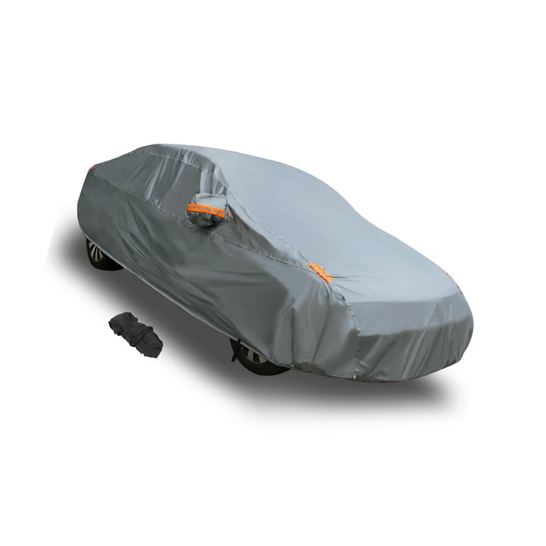 Full Car Cover Soft Lining Fit for Sedans XL Up to 195 Gray PEVA