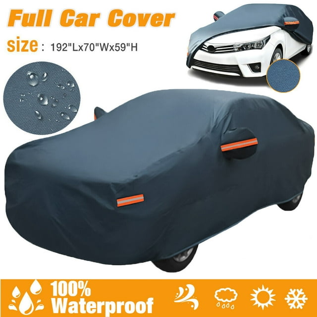 Weatherproof Full Car Cover, UV & Dust Resistant, for Outdoor Use, Dark ...