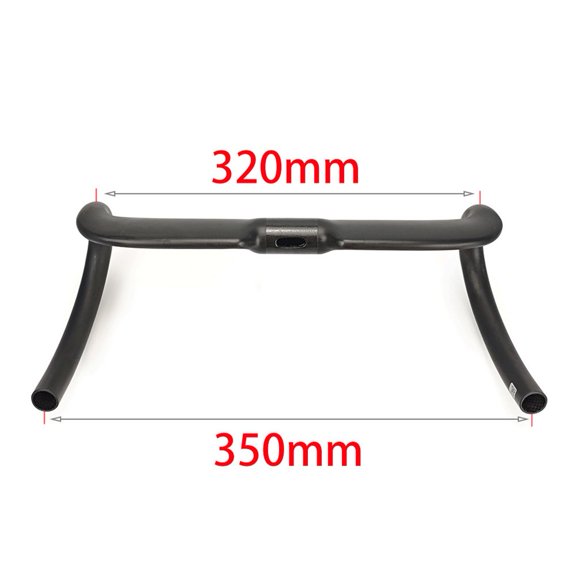 Full Carbon Fiber Road Handlebar Internal Cable Routing T700+T800 Composite 31.8mm Clamp Drop 125mm Reach 79mm Lightweight for Competition Black 430mm(350mm)