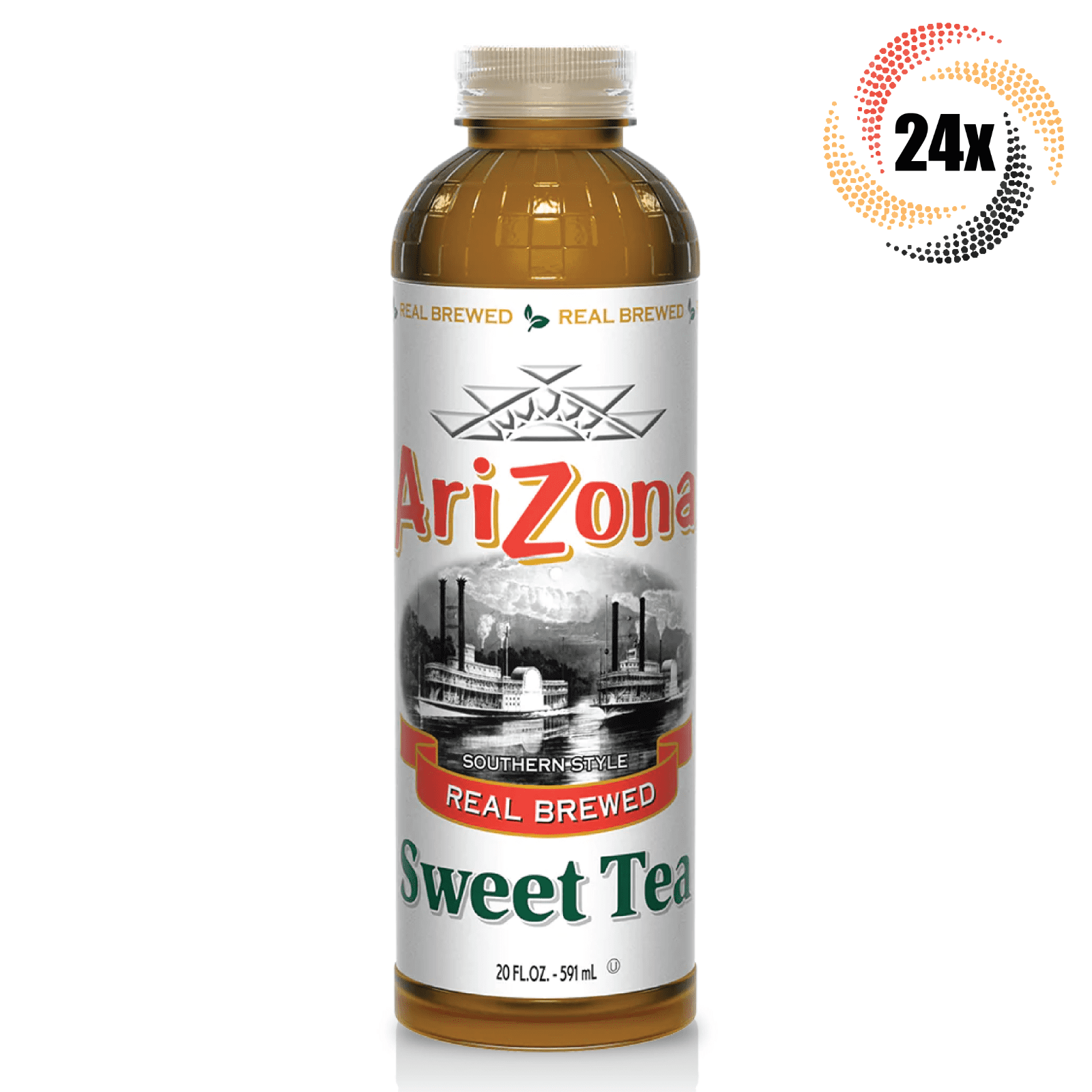 Full Case 24x Bottles Arizona Real Brewed Sweet Tea Flavor 20oz Free