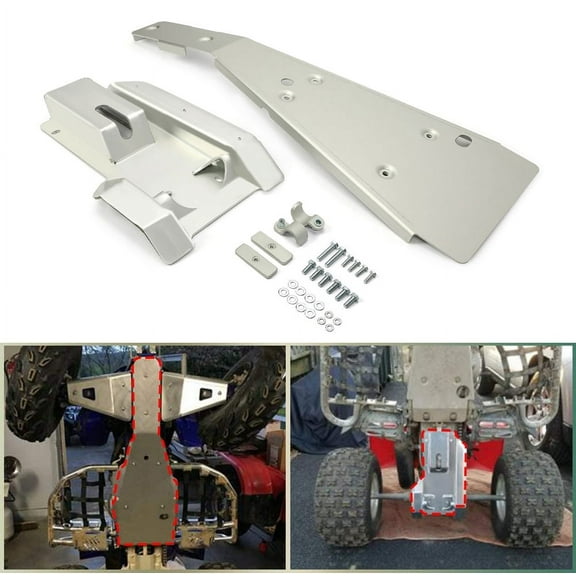 Full Chassis Glide & Swing Arm Skid Plate Gaurd Combo Fit for 1999-2014 HONDA TRX 400X/400EX