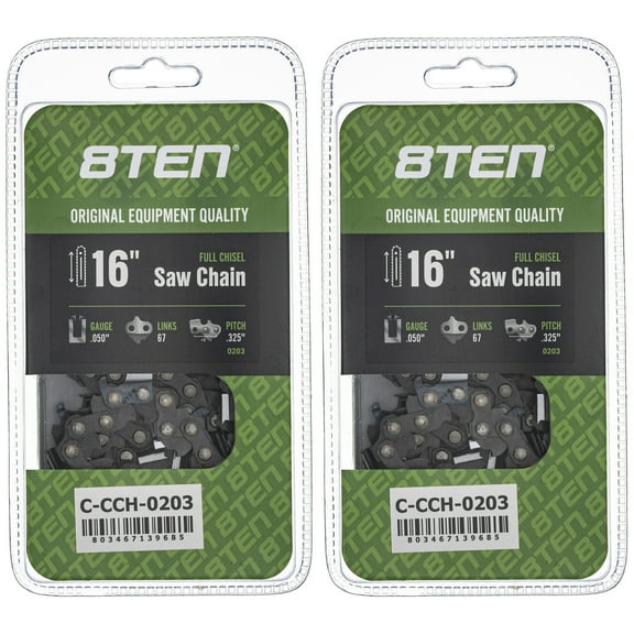 Full Chisel Chainsaw Chain 16 inch .050 .325 67DL for Stihl MS270 Solo 2 Pack 810-CCC2425H