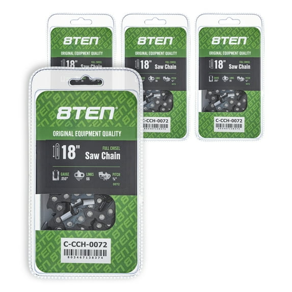 Full Chisel Chainsaw Chain 18 inch .050 3/8 66DL for Echo Stihl Poulan 4 Pack 810-CCC2294H