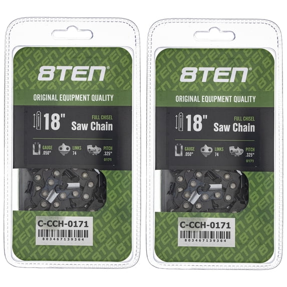 Full Chisel Chainsaw Chain 18 inch .050 .325 74DL for Red Max Stihl MS261 2 Pack 810-CCC2393H