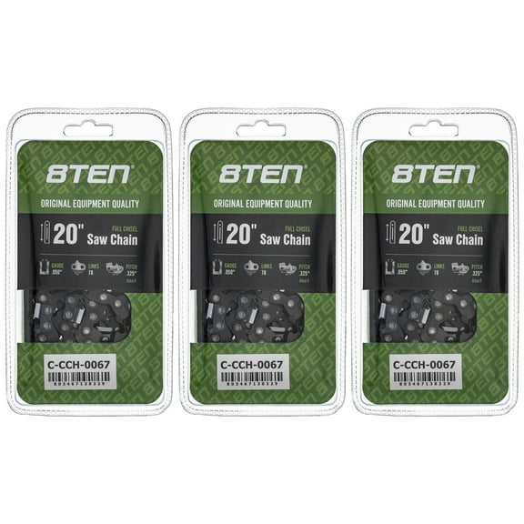 Full Chisel Chainsaw Chain 20 inch .050 .325 78DL for Husqvarna 38 40 45 3 Pack 810-CCC2289H