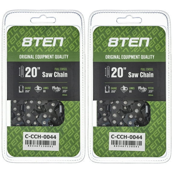Full Chisel Chainsaw Chain 20 inch .050 .325 80DL for Husqvarna Craftsman 2 Pack 810-CCC2266H
