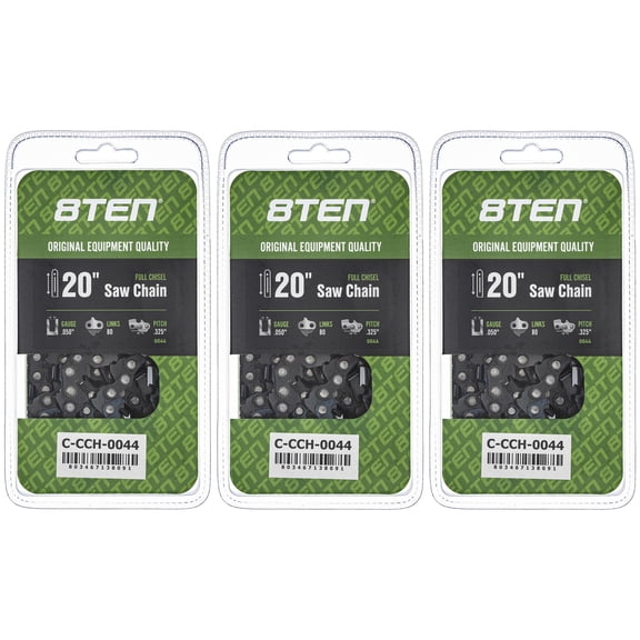 Full Chisel Chainsaw Chain 20 inch .050 .325 80DL for Husqvarna Craftsman 3 Pack 810-CCC2266H