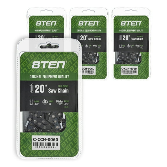 Full Chisel Chainsaw Chain 20 inch .058 .325 76DL for Stihl 36880050076 4 Pack 810-CCC2282H