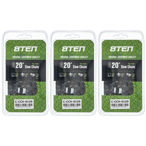 Full Chisel Chainsaw Chain 20 inch .063 .404 68DL for Stihl Husqvarna 3 Pack 810-CCC2371H