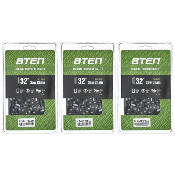 Full Chisel Chainsaw Chain 32 inch .063 3/8 105DL for Husqvarna Poulan 3 Pack 810-CCC2332H