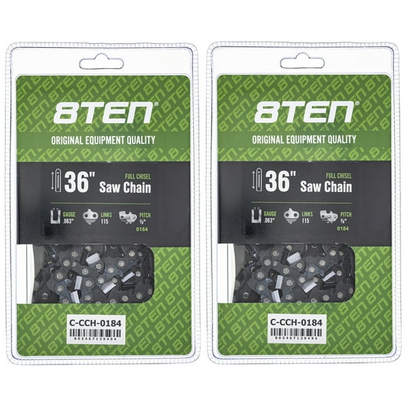 Full Chisel Chainsaw Chain 36 inch .063 3/8 115DL for Poulan Husqvarna 2 Pack 810-CCC2306H