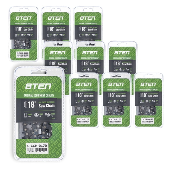 Full Chisel Skip Tooth Chainsaw Chain 18 inch .058 3/8 68DL for Jonsered 10 Pack 810-CCC2392H