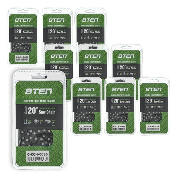 Full Chisel Skip Tooth Chainsaw Chain 20 inch .050 3/8 72DL for Stihl 10 Pack 810-CCC2258H