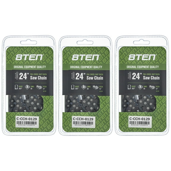 Full Chisel Skip Tooth Chainsaw Chain 24 inch .063 3/8 84DL for Husqvarna 3 Pack 810-CCC2341H