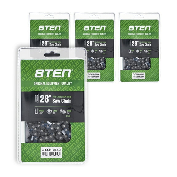 Full Chisel Skip Tooth Chainsaw Chain 28 inch .050 3/8 92DL for McCulloch 4 Pack 810-CCC2362H