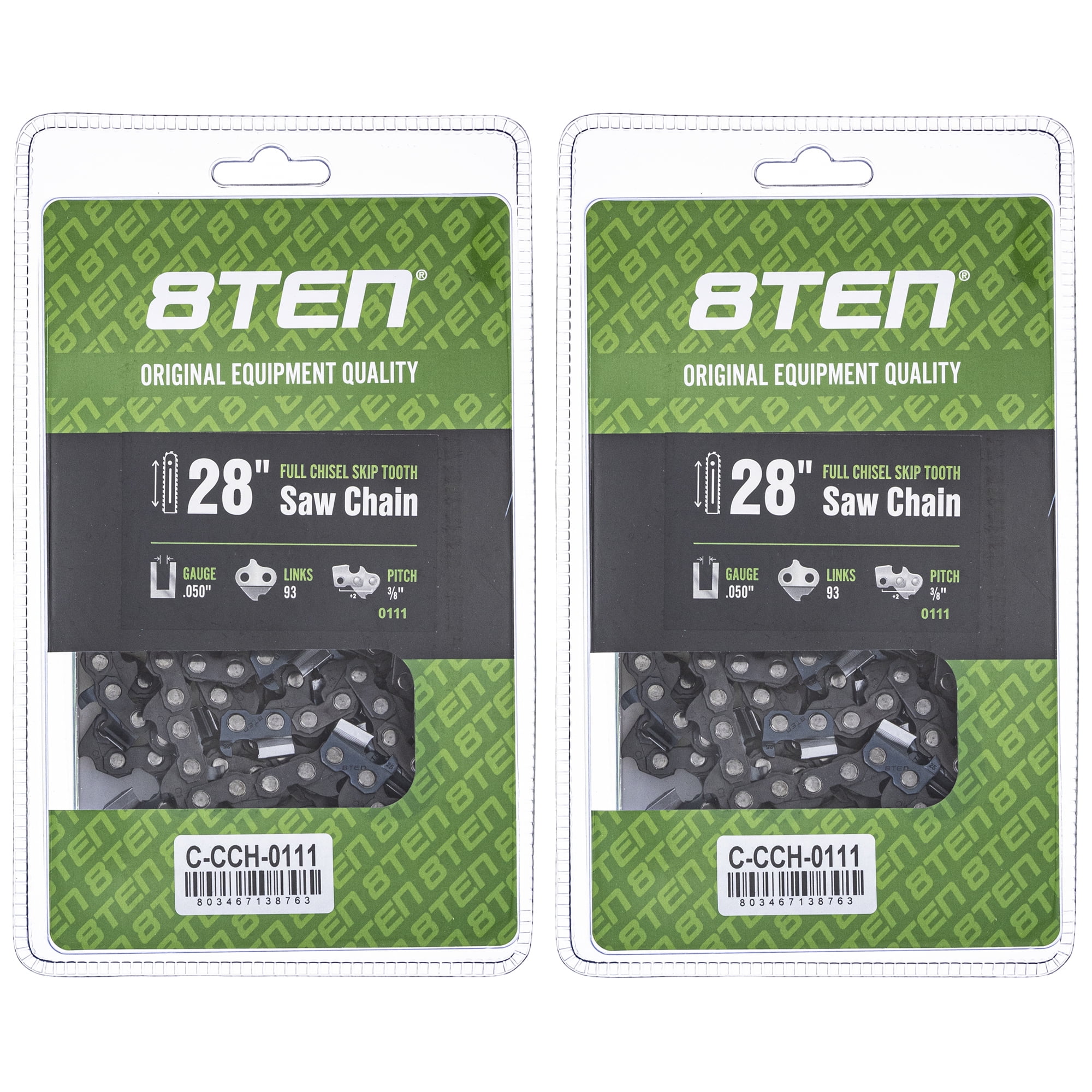 Full Chisel Skip Tooth Chainsaw Chain 28 inch .050 3/8 93DL for Echo 2 Pack 810CCC2333H